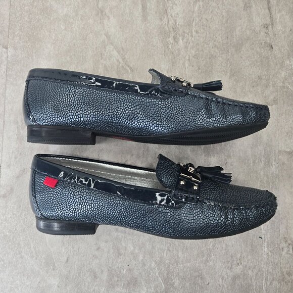 Marc Joseph Tassel Loafers Size 6 Blue Croc Leather Slip On Preppy Dress Shoes - Picture 5 of 11